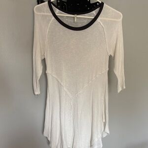 Free People Cream Tunic with Black Trim